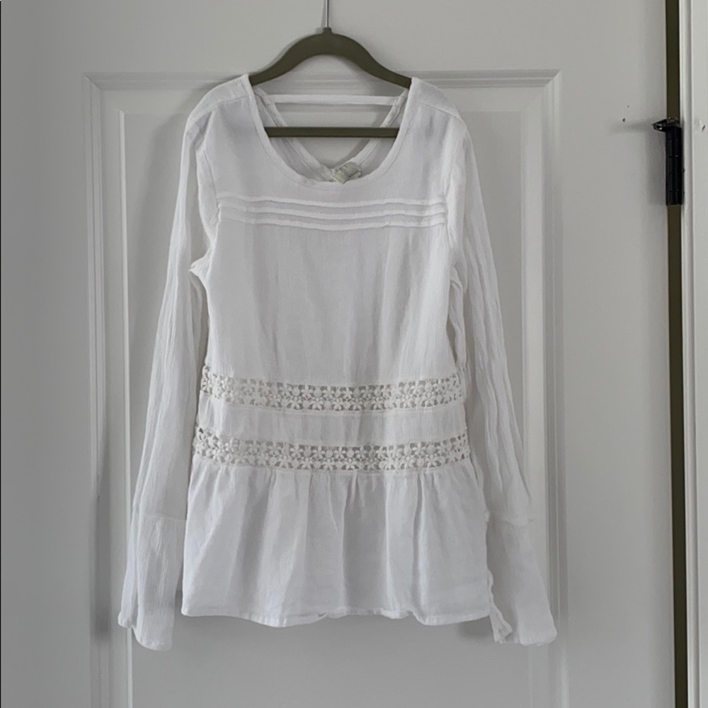 Flowy white gauze top